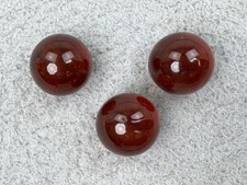 Vintage Glass Marbles Dark Amber Swirls Bubbles Lot of 3