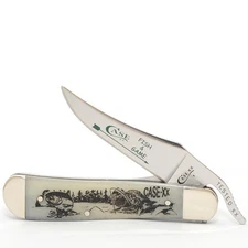CASE XX KNIVES FISH & GAME NATURAL BONE RUSSLOCK - BASS FISHING 4 1/4"