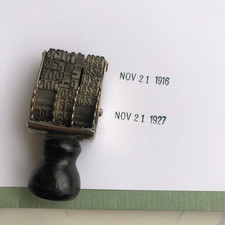 1920s Antique Broadway Wood Rotating Date Stamp - 1916 to 1927 - VTG Stationary
