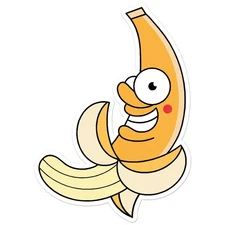 Naked Peeled Banana - Vinyl Decal Sticker - Car Window Laptop - ebn12038