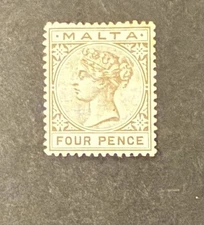 Malta 1885-90 Queen Victoria 4 Pence SG 27 MH