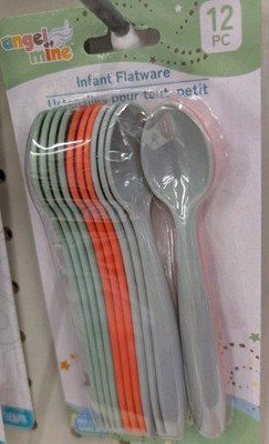 Baby Infant Flatwear Plastic Spoons BPA Free Feeding Toddler 12 Pack New