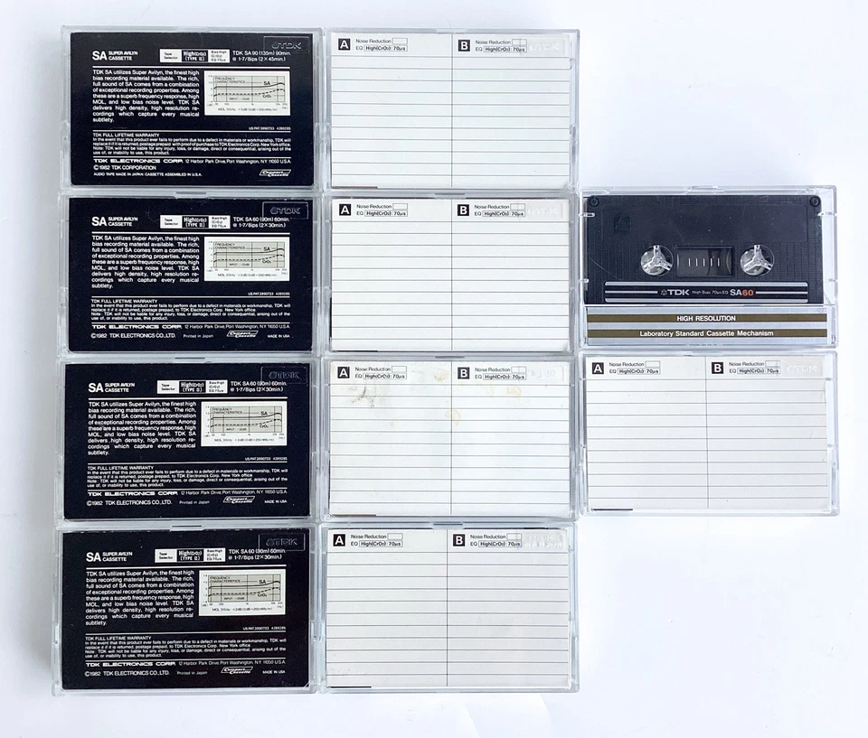 Lote Surtido de 8 Cintas de Cassette Alto Sesgo BASF TDK Maxell Sony - Se Venden como en Blanco Foto 2 de 4