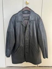 Wilsons Leather Thinsulate Black Coat Jacket Size Medium Buttons Loose