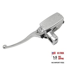Universal 1" 25mm Motorcycle Brake Master Cylinder Lever, Chrome Handle Left