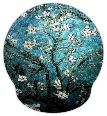 Meffort Inc Mouse Pad with Wrist Rest Support & Van Gogh Almond Blossoming