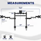 VIVO Triple Ultrawide Monitor Desk Mount, 2 Poles, Up to 49" Screens