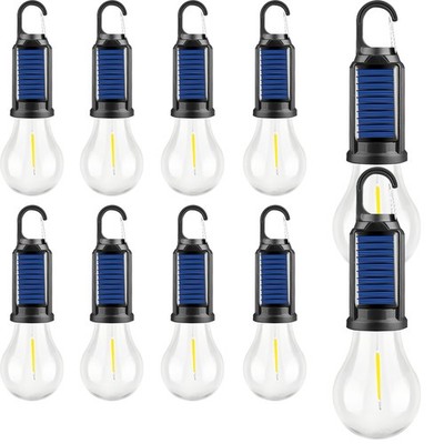 Solar Tent Camping Light Bulb Rechargeable Portable LED Lantern 3 Lighting Modes