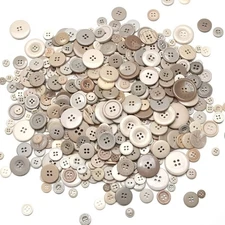 Handmade Resin Buttons Beige Series Assorted Sizes for Sewing DIY Craft Hand