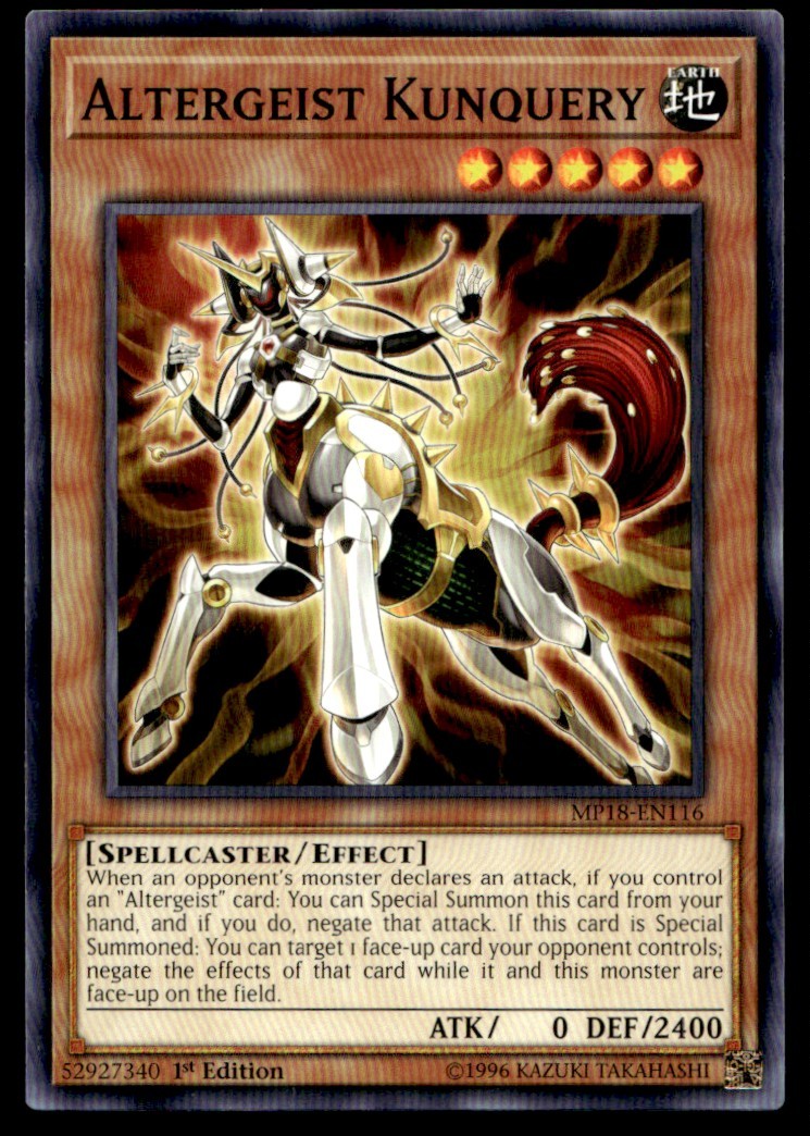 Altergeist Kunquery - MP18-EN116 - 1st Edition - YuGiOh | Buy 3 Get 5 Free