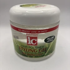 Fantasia IC Hair Polisher Styling Gel With Sparkle Lites 16oz  New Open Jar
