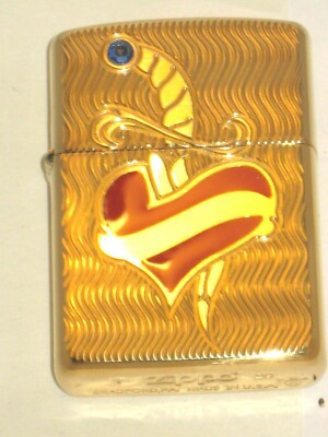 期間限定値下　未使用ZIPPOアーマーHEARTINHEART　ハートインハート Zippo ジッポー ハート 立体 カラフル 3D-looking Heart サテン