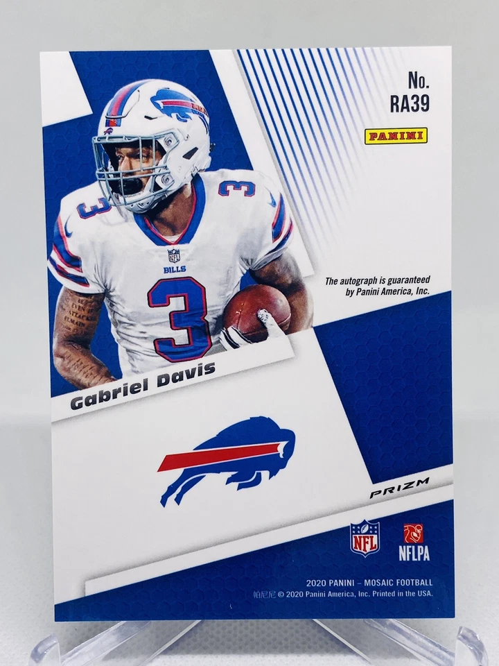 GABRIEL GABE DAVIS 2020 PANINI MOSAIC AUTO RC BUFFALO BILLS!! RA39 SIGNED RC  - Image 2 of 2