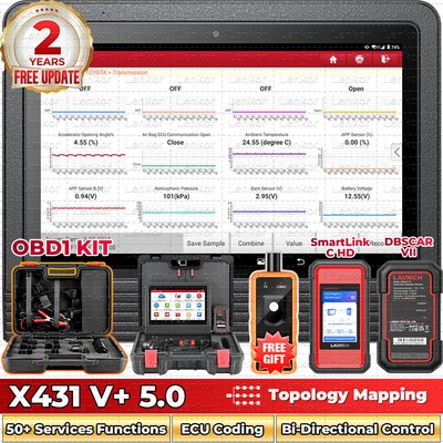 LAUNCH X431 V+ 5.0 & SmartLink C Car Diagnostic Scanner Bidirectional Key Coding