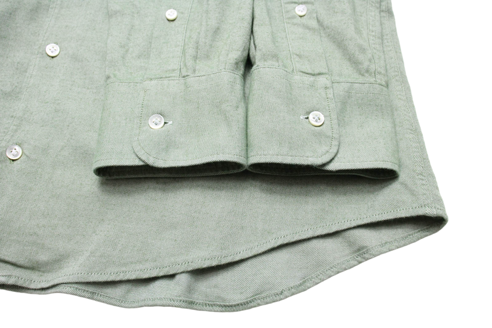 LUCA FALONI Brushed Cotton Slim Shirt Men's (UK) 40 Flannel Cutaway