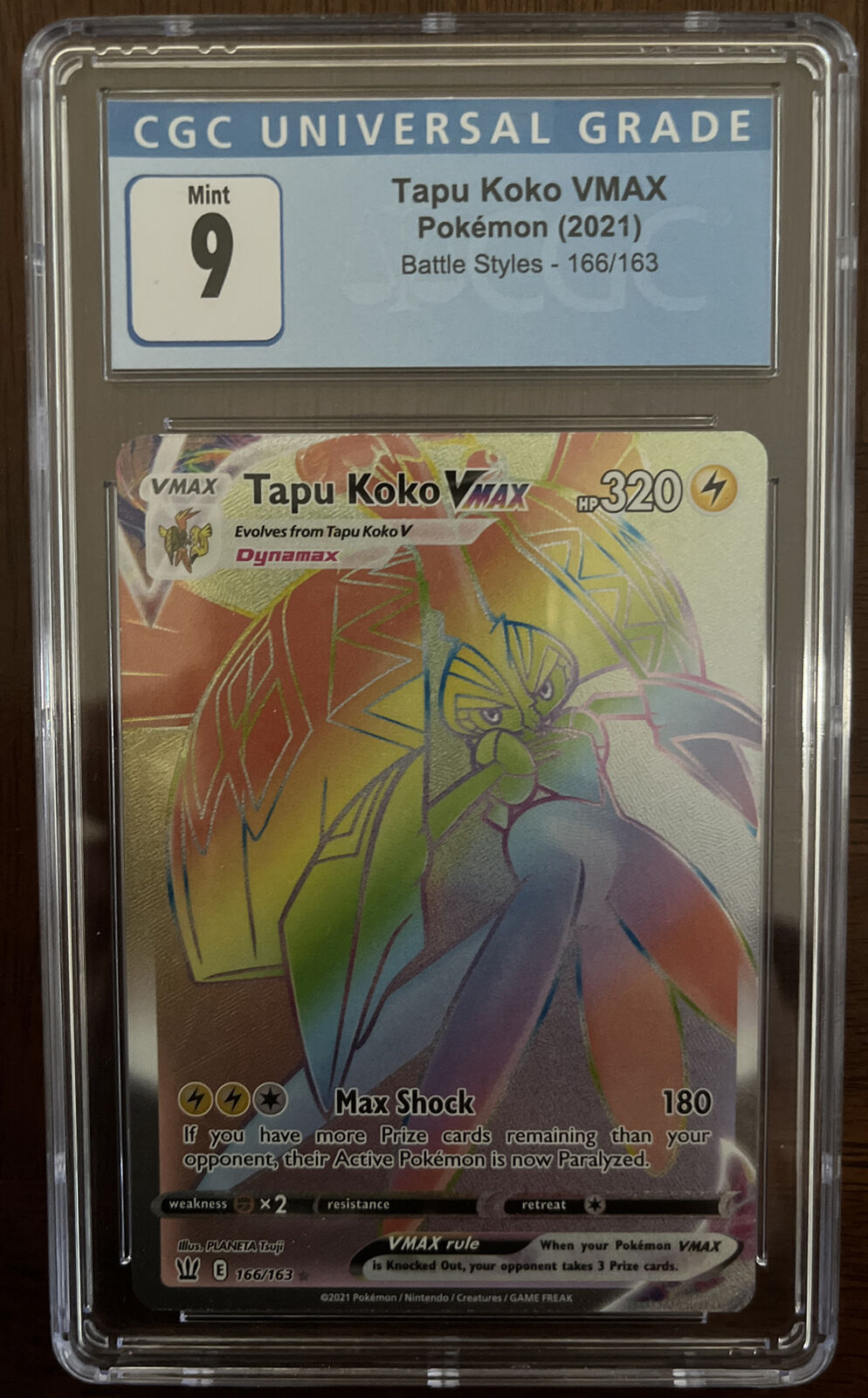 Pokemon Trading Card Game 166/163 Tapu Koko VMAX : Rare Rainbow Card :  SWSH-05 Battle Styles - Trading Card Games from Hills Cards UK