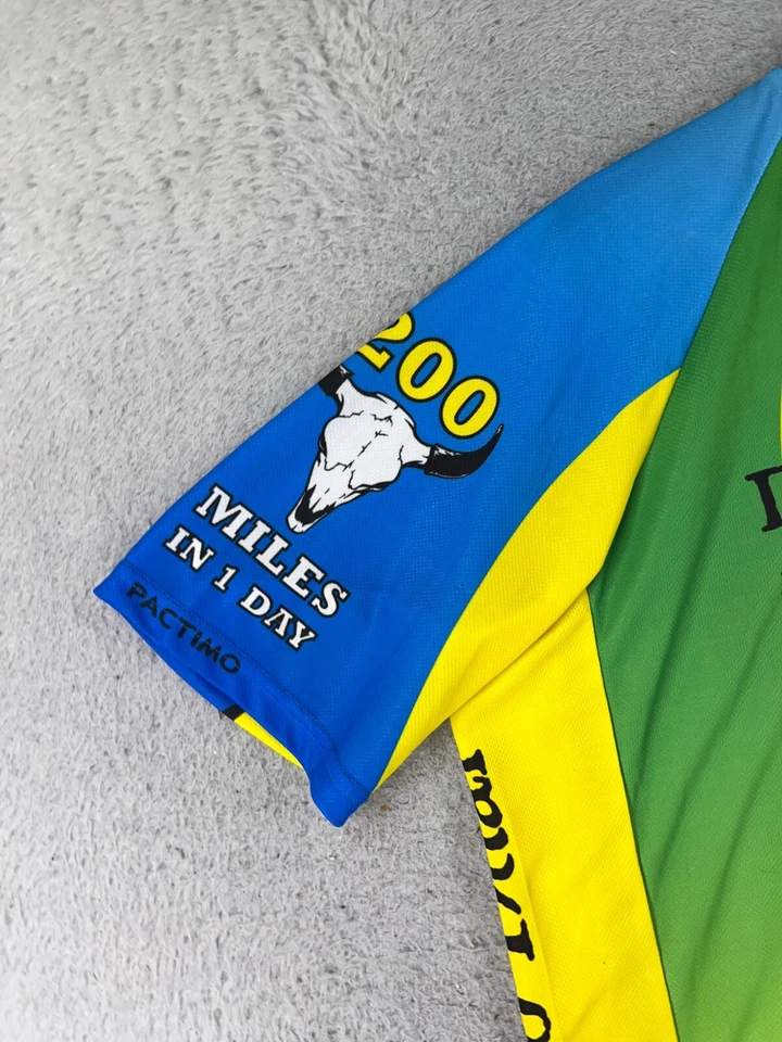 Camiseta deportiva de ciclismo vintage Pactimo adulto grande amarilla 1/2 cremallera Desperado doble Utah Foto 3 de 4