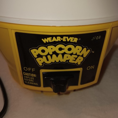 Wear-Ever Popcorn Pumper Hot Air Popper 73000 Vintage Yellow No Butter Dish - Picture 4 of 6