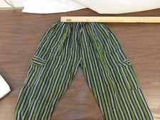 Children Youth Unisex Hand Made Green Blue Lounge Pants Small Pajama Pants 33002