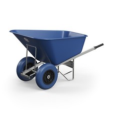 Agri Barrow 200L WheelBarrow PUNCTURE PROOF Tyres  Twin Wheel Strong Plastic Tub