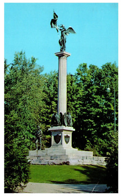 Postcard 1964 Soldiers & Sailors Monument in library park New York Chrome