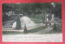 ANTIQUE VTG POSTCARD-RA CANFIELDS ITALIAN GARDEN-SARTOGA SPRINGS NEW YORK-NY