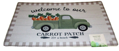 EASTER ACCENT RUG 17.6'' x 29.9'' 100% Polyester WELCOME TO OUR CARROT PATCH