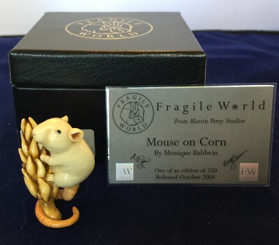 Harmony Kingdom MPs Fragile World ~ Mouse on Corn ~ Marble Resin Figurine~ NIB