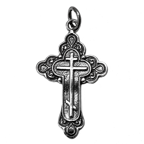 Pendant Sterling Silver 925 Orthodox Cross from Jerusalem Jewelry 3 cm(1.25") - Picture 1 of 3