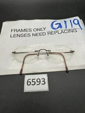 Marchon Airlock 730 Brown/Red Rimless Metal Eyeglasses Frame 49-20 135