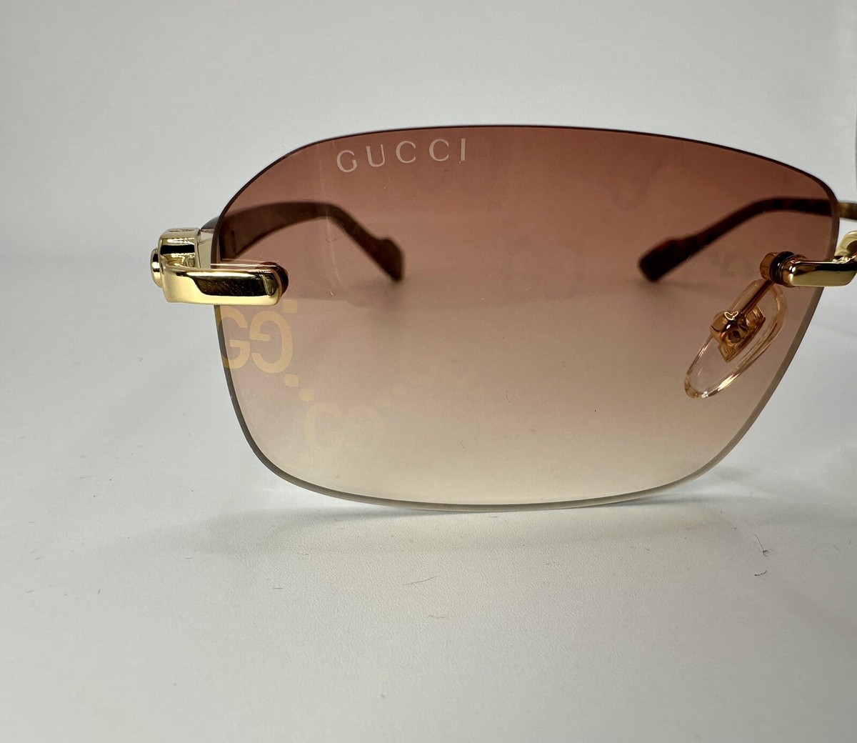 ?️ New Gucci GG1412S 004 Sunglasses - Red Frame, Red Lenses Gucci Faceted Specs GG1460S 56MM Rectangular Sunglasses  main image 2