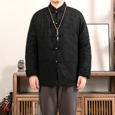 Retro Chinese Style Men Stand Collar Tang Suit Cotton Linen Quilted Coat Fashion