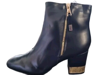 Truffle Collection schwarze Stiefel Goldrand Absatz Damen Größe UK 8 EU 41 REF J1 236