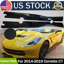 CARBON FLASH PAINTED For 2014-2019 Corvette C7 Side Skirts Extensions Z06 Style