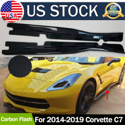 CARBON FLASH PAINTED For 2014-2019 Corvette C7 Side Skirts Extensions Z06 Style