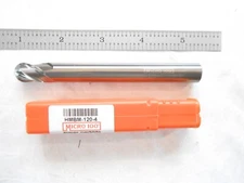 NEW MICRO 100 USA 12MM DIA. X 18MM LOC X 110MM OAL 4FL. CC CARBIDE BALL END MILL