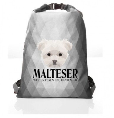 Polygon Beutel MALTESER Siviwonder Geometrisch Turnbeutel Rucksack Hundemotiv