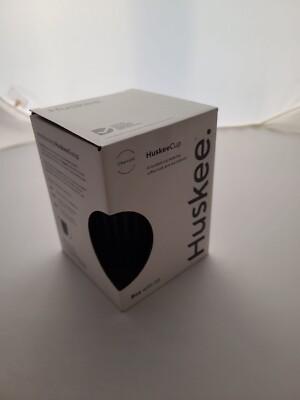 Huskee Tasse 8 flüssige Unzen anthrazit schwarz mit Universaldeckel - verpackt