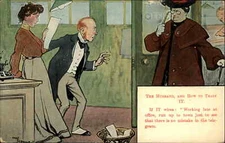 Postcard CHAS CROMBIE HOW TO TRAIN HUSBAND Office Secretary Affair Infedelity