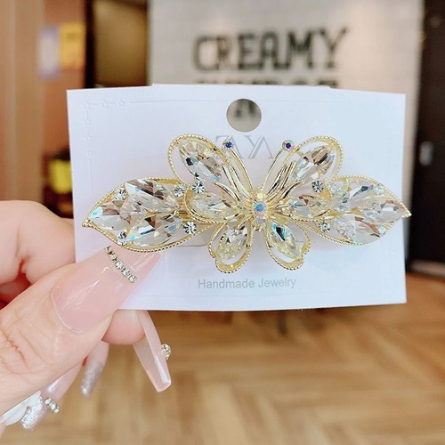 Trendy Diamond Butterfly Hairclip - Metal Ponytail Hairpins Wedding Headwear 1p - Picture 17 of 17