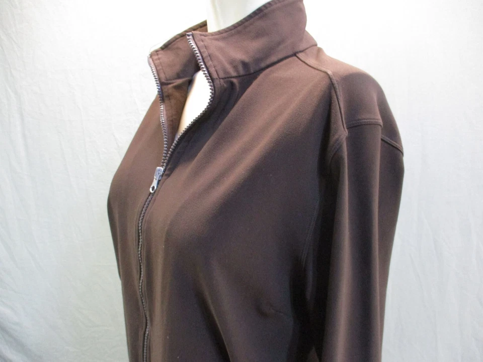 Chaqueta deportiva Lucy talla L para mujer marrón cuello alto cremallera manga larga 7W-792 Foto 4 de 4