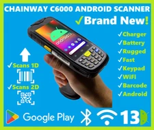 Chainway C6000 Android 13 Pistol Grip Barcode Reader, Zebra 2D/1D/QR Scanner!🔥⭐