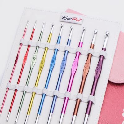 KnitPro Zing Aluminium Grande / Deluxe einseitig Häkelnadel Set