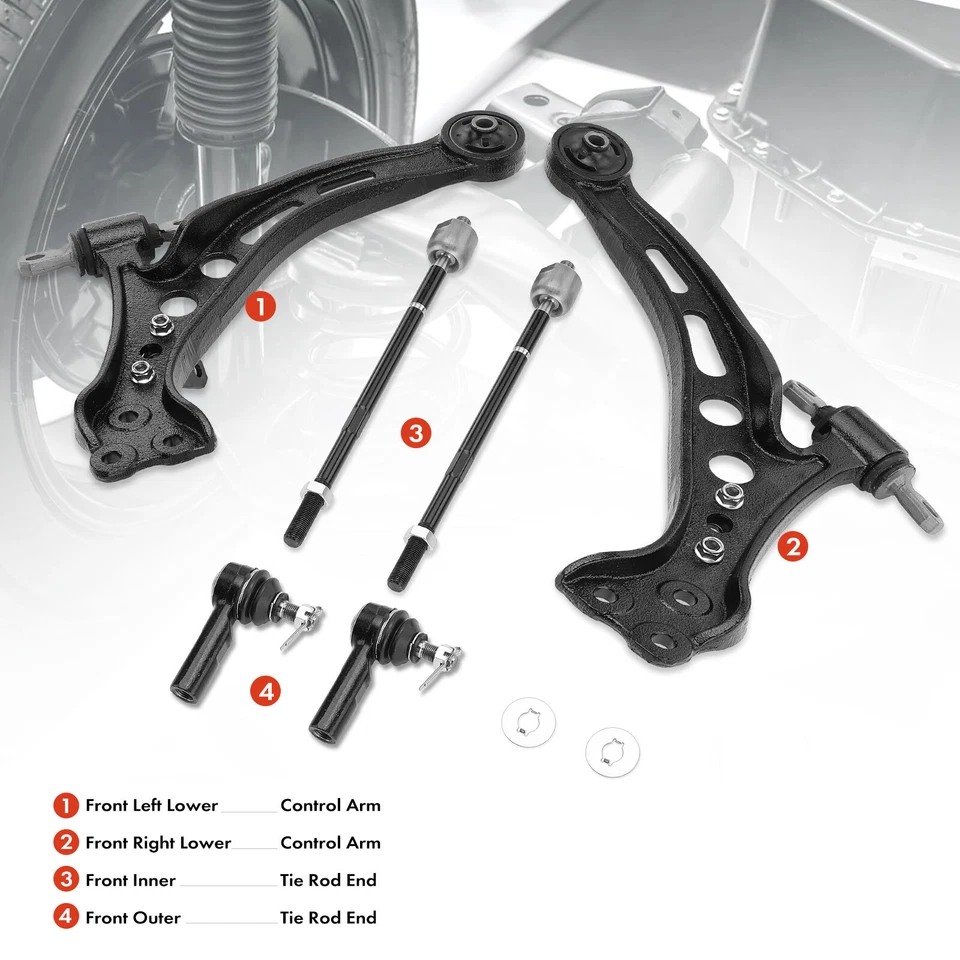 6x Brazo de control delantero y extremo de barra de amarre para Toyota Camry 1992-1996 Avalon Lexus ES300 Foto 2 de 4
