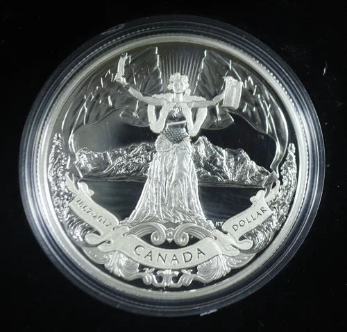 2017 PROOF SILVER DOLLAR, 150th Anniversary of Canadian Confederation, COA