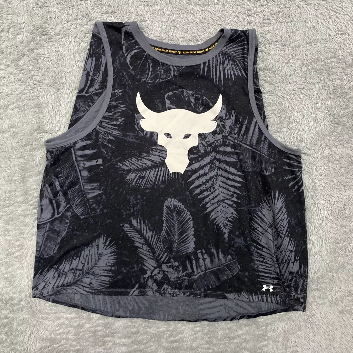 Under Armour Womens Project Rock Aloha Camo Floral Tank Top Size