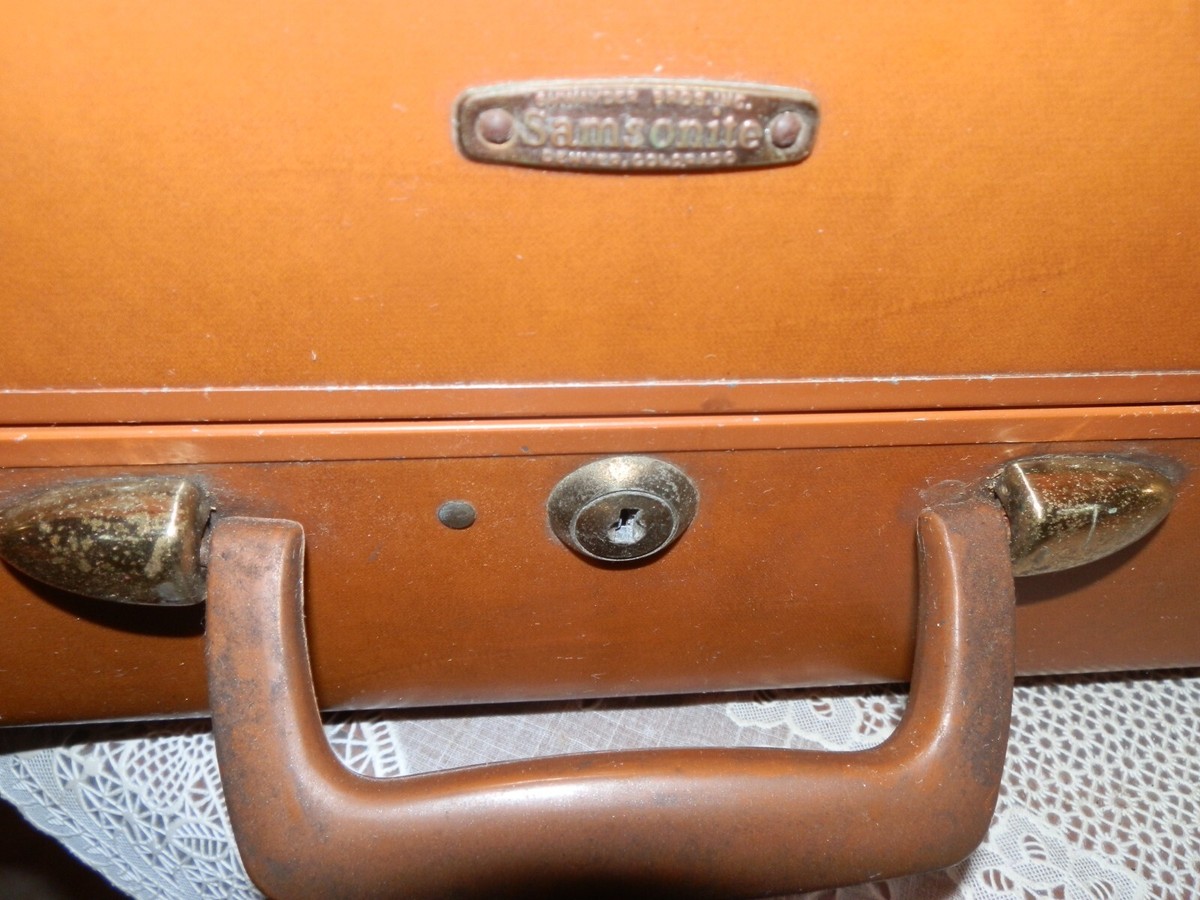 1950s Samsonite Hardshell Suitcase 4651 Vintage Luggage Has Stain