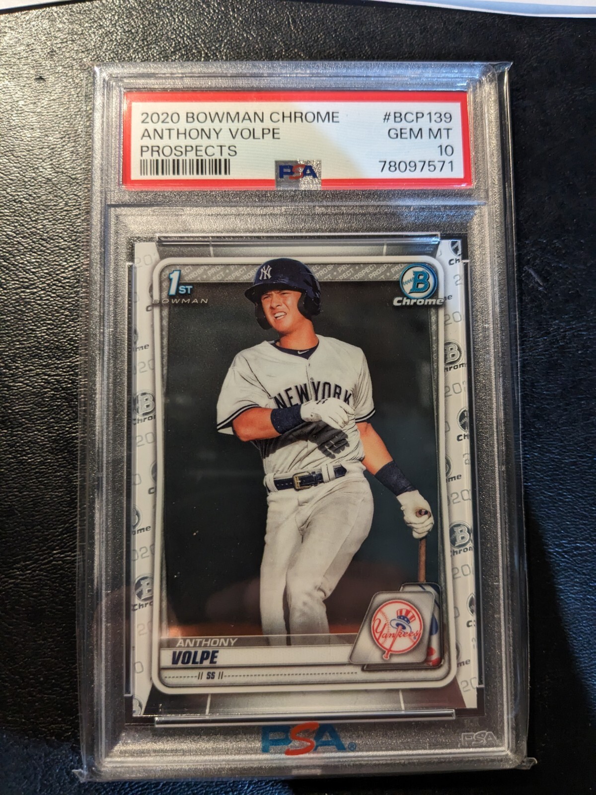 2020 Bowman Chrome Anthony Volpe #BCP-139 1ST PROSPECT New York Yankees PSA 10💎 view 3