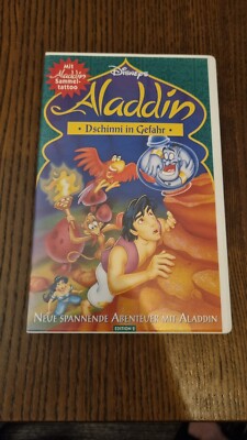 Walt Disney - Aladdin - Dschinni in Gefahr VHS Kassette PAL Hologramm 40007390