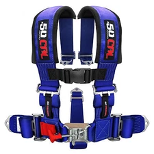 Blue Race H Harness Seat Belt 5 Point w Pads Sand Rail 3x3 style Longtravel Car
